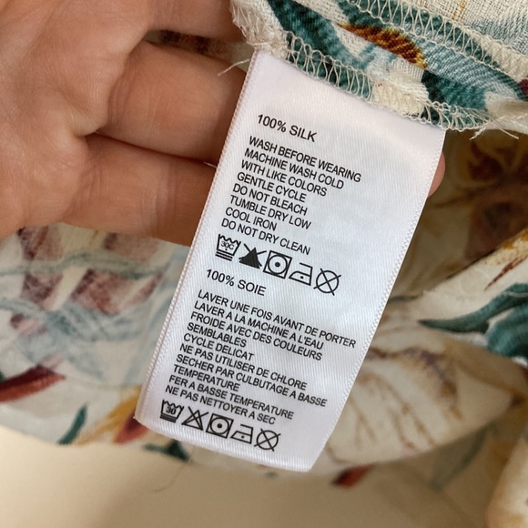 New Tommy Bahama Camp Shirt Mens XL Bungalow Bamboo Silk Cream Green Orange - Picture 13 of 16